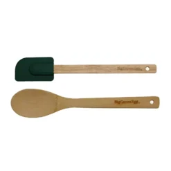 Big Green Egg Pfannenschaber Und Holzköffel Mit Silikonhalter -Camping Lieferungen bambus kochloeffel eichenholz schaber big green egg kuechenutensilie zubehoer 1000 2 26441