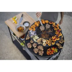 FIRE KITCHEN Mit BOWL 70 Plancha-Grillset Tief -Camping Lieferungen bowl70 plancha grillset tief hoefats fire kitchen outdoor kueche mobil grillen auf drei ebenen 1000 7 26346