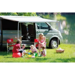 Markise T5 Fiamma F45S 260 VW T5 T6 California, Tuch: Royal Grey, Gehäuse: Deep Black