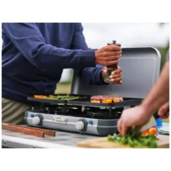 Campingkocher Campingaz Camping Kitchen 2 Grill & Go CV -Camping Lieferungen camping grillen kochen cmapingaz camping kitchen 2 grill and go cv camping gaskocher gasgrill 1000 11 24718