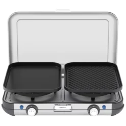 Campingkocher Campingaz Camping Kitchen 2 Grill & Go CV -Camping Lieferungen campingaz camping kitchen 2 grill and go cv zweiflamm camping tischgrill gas kocher grill 1000 2 24718
