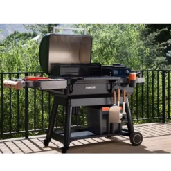 Pellet-Smoker Traeger Ironwood International + Pelletsensor -Camping Lieferungen ez clean fett und aschebehaelter einfache reinigung smoker traeger ironwood international schwarzer pelletgrill 1000 10 24771