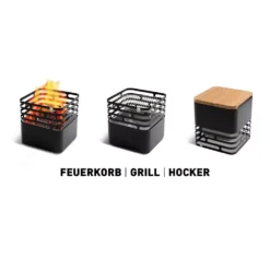 Höfats Feuerkorb Cube, Schwarz -Camping Lieferungen feuerkorb cube hoefats grillkorb campinggrill sitzhocker beistelltisch schwarz 1000 4 22389