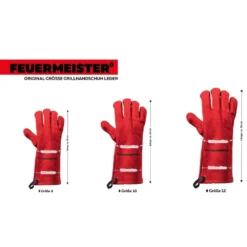 Feuermeister Premium BBQ Grillhandschuhe, Leder, Grösse 8 -Camping Lieferungen feuermeister grillhandschuhe groesse 8 laenge 30cm rindspaltleder rot hitzebestaendig 1000 3 24665