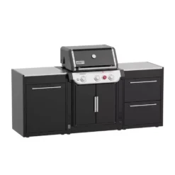 Weber Outdoorküche BBQ-Kitchen, 2er Set Für Genesis E-315 Ohne Seitenkocher -Camping Lieferungen gas grillkueche weber bbq kitchen 2er set genesis e315 draussen grillen outdoor kitchen 1000 2 26351