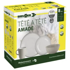 Geschirrset Brunner Tete-a-Tete Amade C8X -Camping Lieferungen kompaktes set brunner tete a tete amade c8x melamin campinggeschirr 8 teilig 2 personen 1000 2 26657