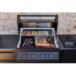 Outdoorküche Napoleon OASIS Compact 105 Mit BIG32-1 Und Einbau Sizzle Zone, Mattschwarz -Camping Lieferungen napoleon einbaugrill oasis 105 outdoor kitchen mit innenraumbeleuchtung arbeitsplatte aus feinsteinzeug 1000 9 28162