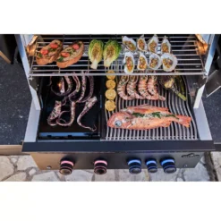 Outdoorküche Napoleon OASIS Compact 105 Mit BIG32-1 Und Einbau Sizzle Zone, Mattschwarz -Camping Lieferungen oasis 105 outdoor kueche big32 zoll einbaugrill 700er serie mattschwarz mit warmhalterost 1000 8 28162