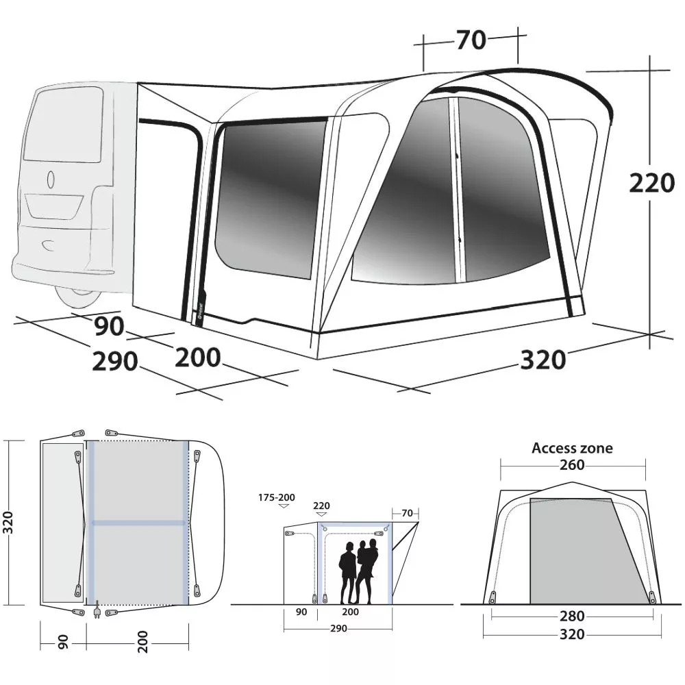 Aufblasbares Buszelt Outwell Parkville 200SA 2 Aufblasbares Buszelt Outwell Parkville 200SA – Bild 2
