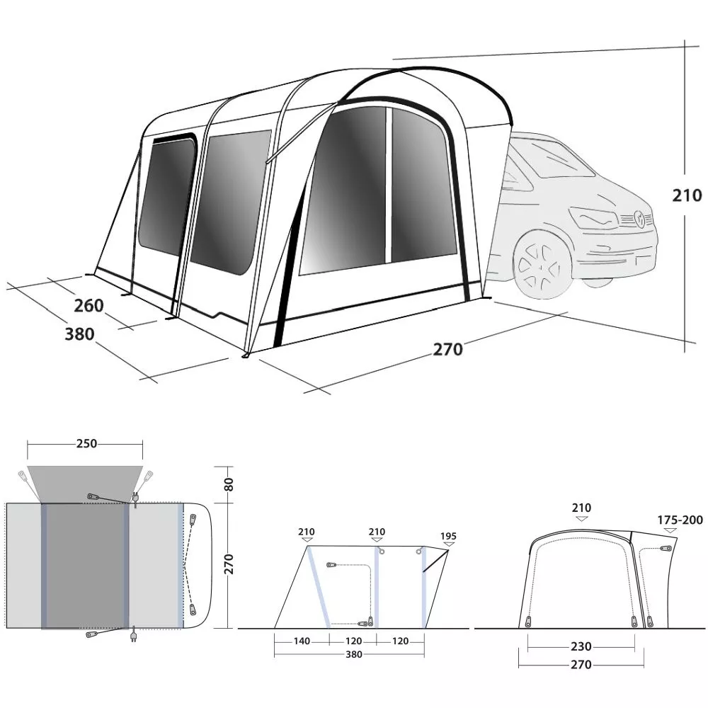 Aufblasbares Buszelt Outwell Wolfburg 380 Air 2 Aufblasbares Buszelt Outwell Wolfburg 380 Air – Bild 2