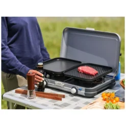 Campingkocher Campingaz Camping Kitchen 2 Grill & Go CV -Camping Lieferungen plancha grillplatte camping gasgrill campingaz camping kitchen 2 grill and go cv 1000 13 24718