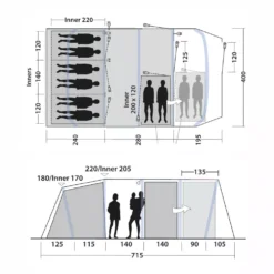 Aufblasbares Campingzelt Outwell Tennessee 6+2 Air -Camping Lieferungen skizze 2 outwell tennessee 6 2 air campingzelt familienzelt acht personen 1000 2 27458