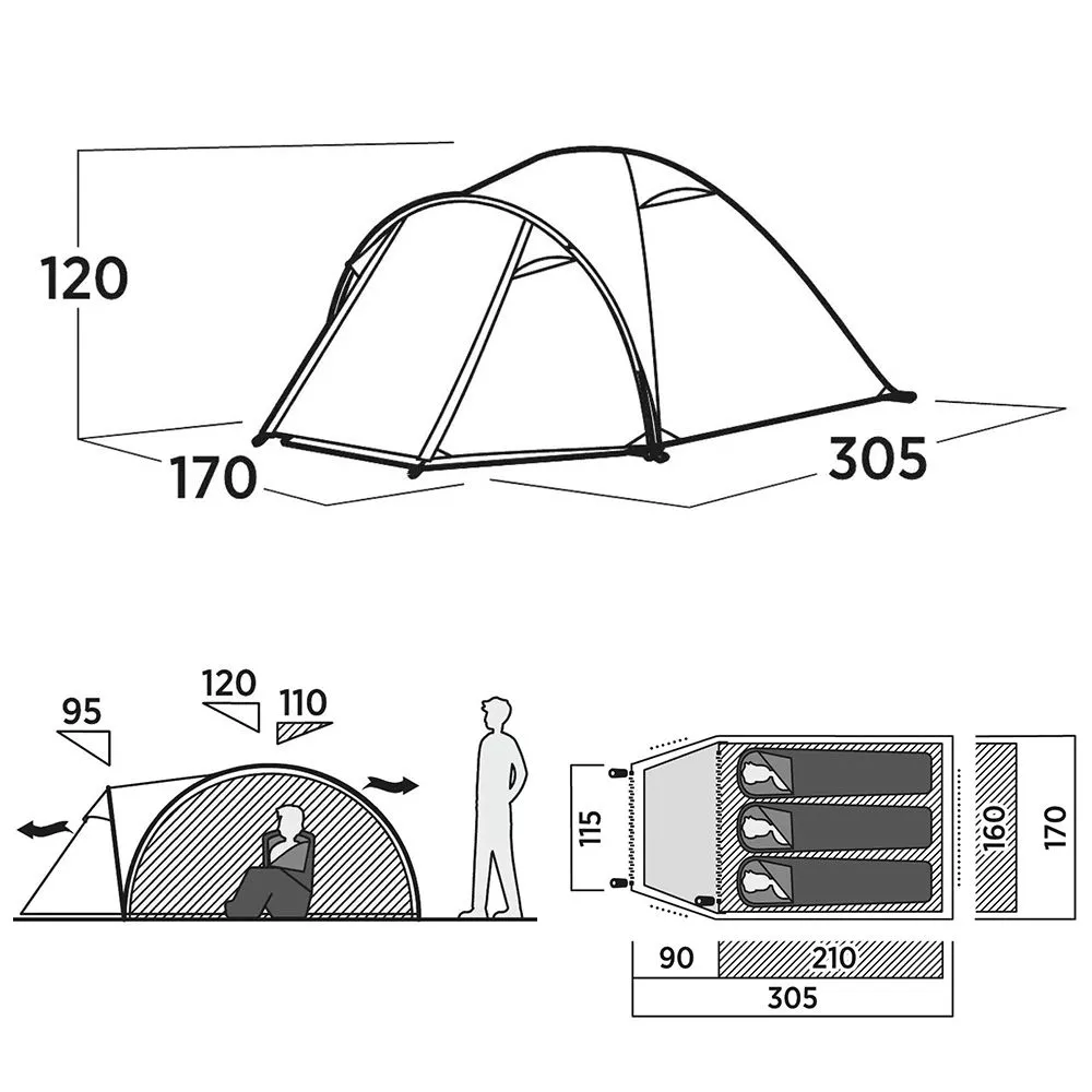 Easy Camp Setesdal 3 Trekkingzelt 2 Easy Camp Setesdal 3 Trekkingzelt – Bild 2