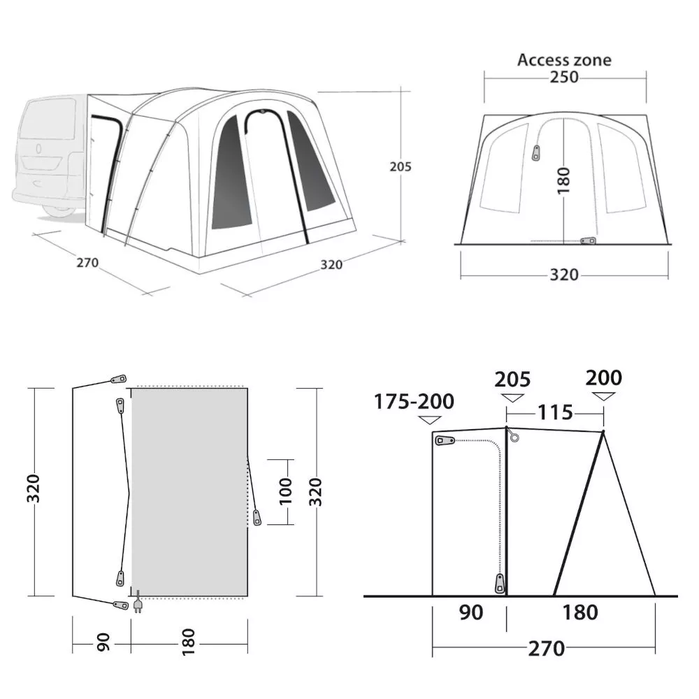 Busvorzelt Outwell San Diego 2 Busvorzelt Outwell San Diego – Bild 2