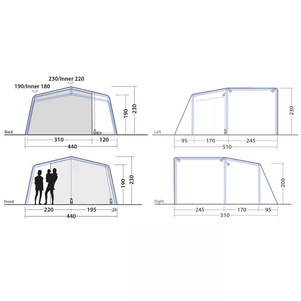 Aufblasbares Campingzelt Outwell Virginia 5 Air TC 3 Aufblasbares Campingzelt Outwell Virginia 5 Air TC – Bild 3