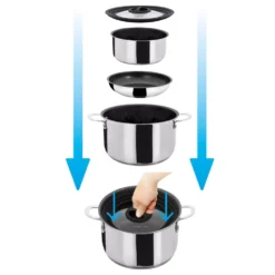 Camping-Kochgeschirr Brunner Academy Vacum 5+1 Ø 22 -Camping Lieferungen stapelbares kochgeschirr brunner academy vacum ng 7 campinggeschirr kochtopf pfannen 1000 6 26123