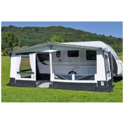 Reisevorzelt Hahn Zelte Medulin 250 | 28er Alu -Camping Lieferungen verandaeffekt vorderwand abgeklappt hahn zelte wohnwagen ganzzelt meudlin 250 1000 3 22089