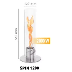 Höfats SPIN 1200 Tischfeuer, Grau -Camping Lieferungen waerme ausstrahlung bis 2000w hoefats spin1200 bio burner eco ring ambiente 1000 2 25743